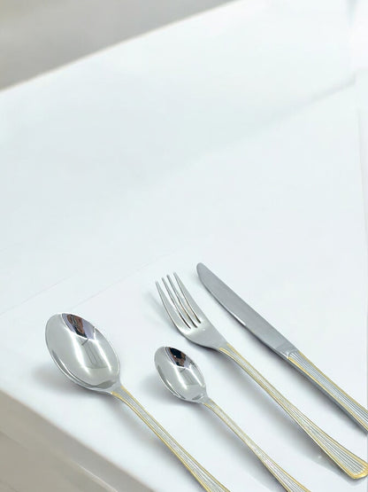 26-Piece Gold-Plated Stainless-Steel Cutlery Set with Caddy