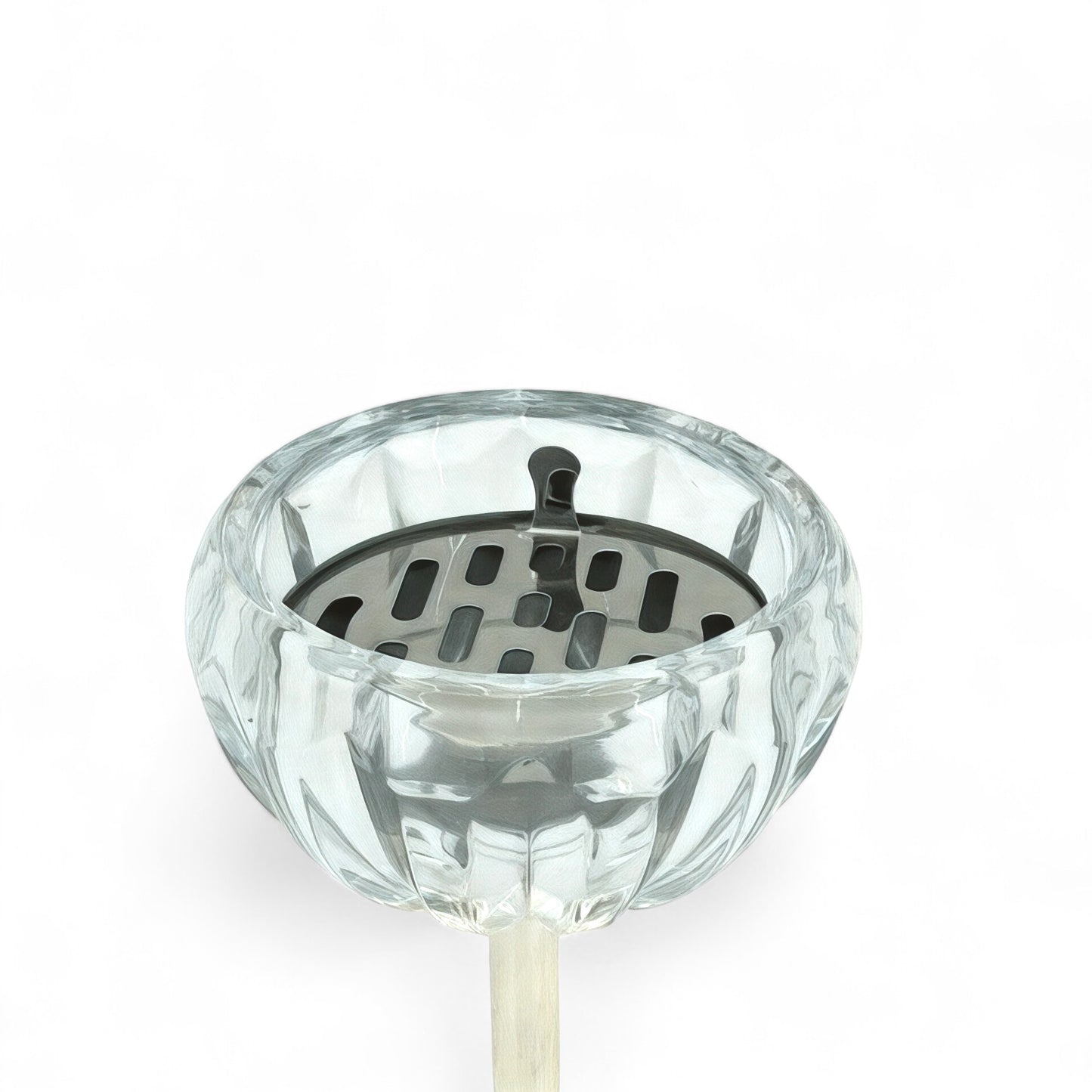 Modern Crystal Incense Burner with Silver Base