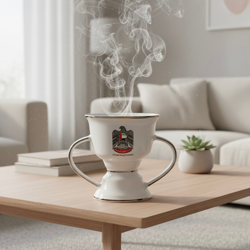 UAE Emblem Small Incense Burner – Silver Details (S)