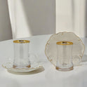 6-Piece Elegant Estikan Cup Set for Serving Arabic Coffee or Tea