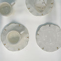 6-Piece Elegant Cawa Cup and Saucer Set with Gold Accents