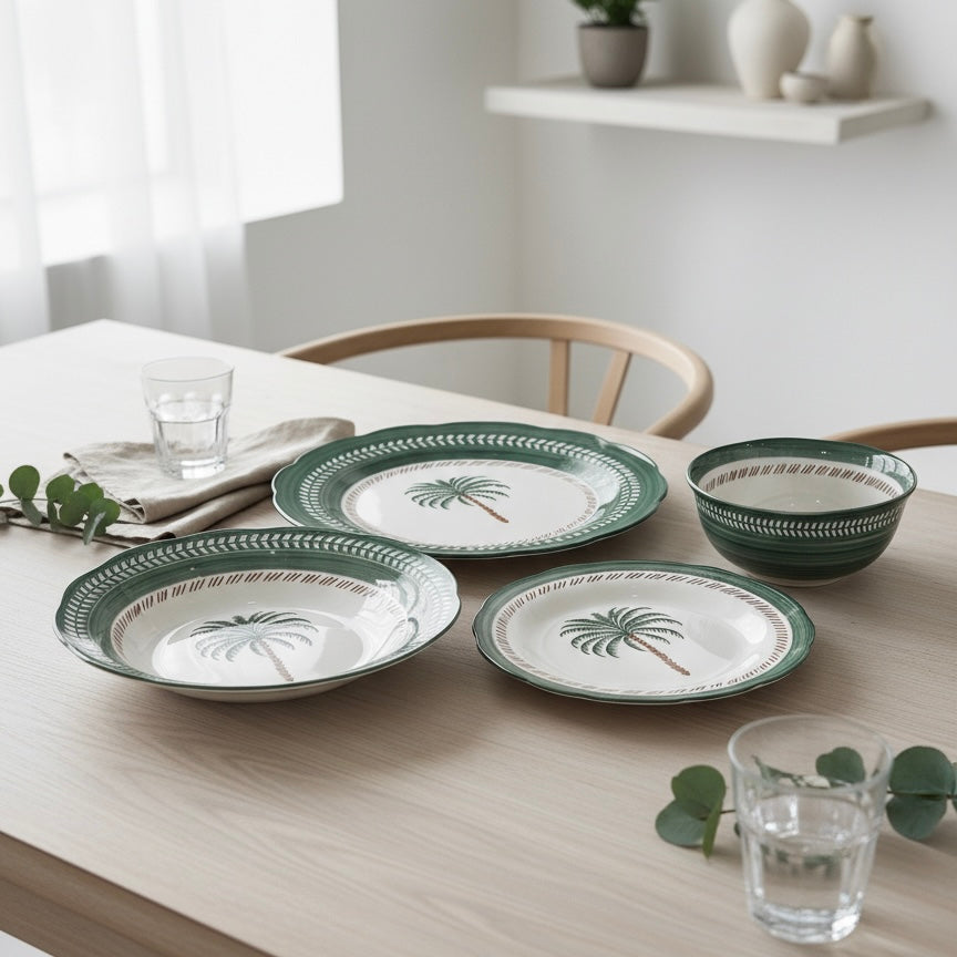 Dinnerware Set Nakhla Green – 24 Pieces (Service for 6)