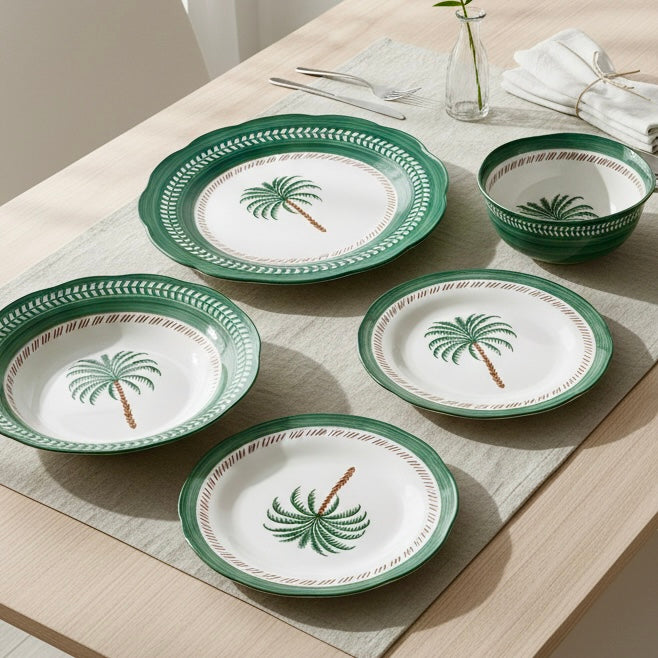 Dinnerware Set Nakhla Green – 24 Pieces (Service for 6)