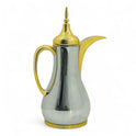 A golden Arabic coffee bottle with an artistic character - Mawaeen