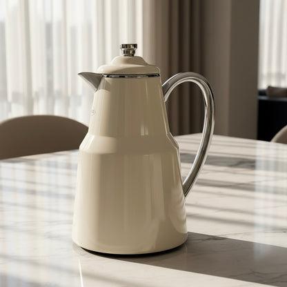 Pilsco Premium Thermal Flask – (Ivory & Silver, 1.0L)