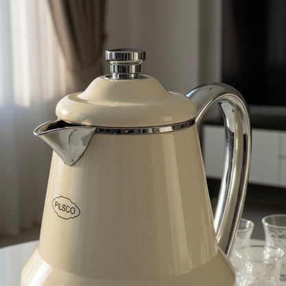 Pilsco Premium Thermal Flask – (Ivory & Silver, 1.0L)