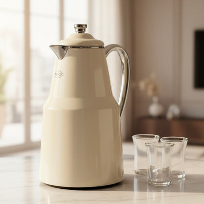 Pilsco Premium Thermal Flask – (Ivory & Silver, 1.3L)