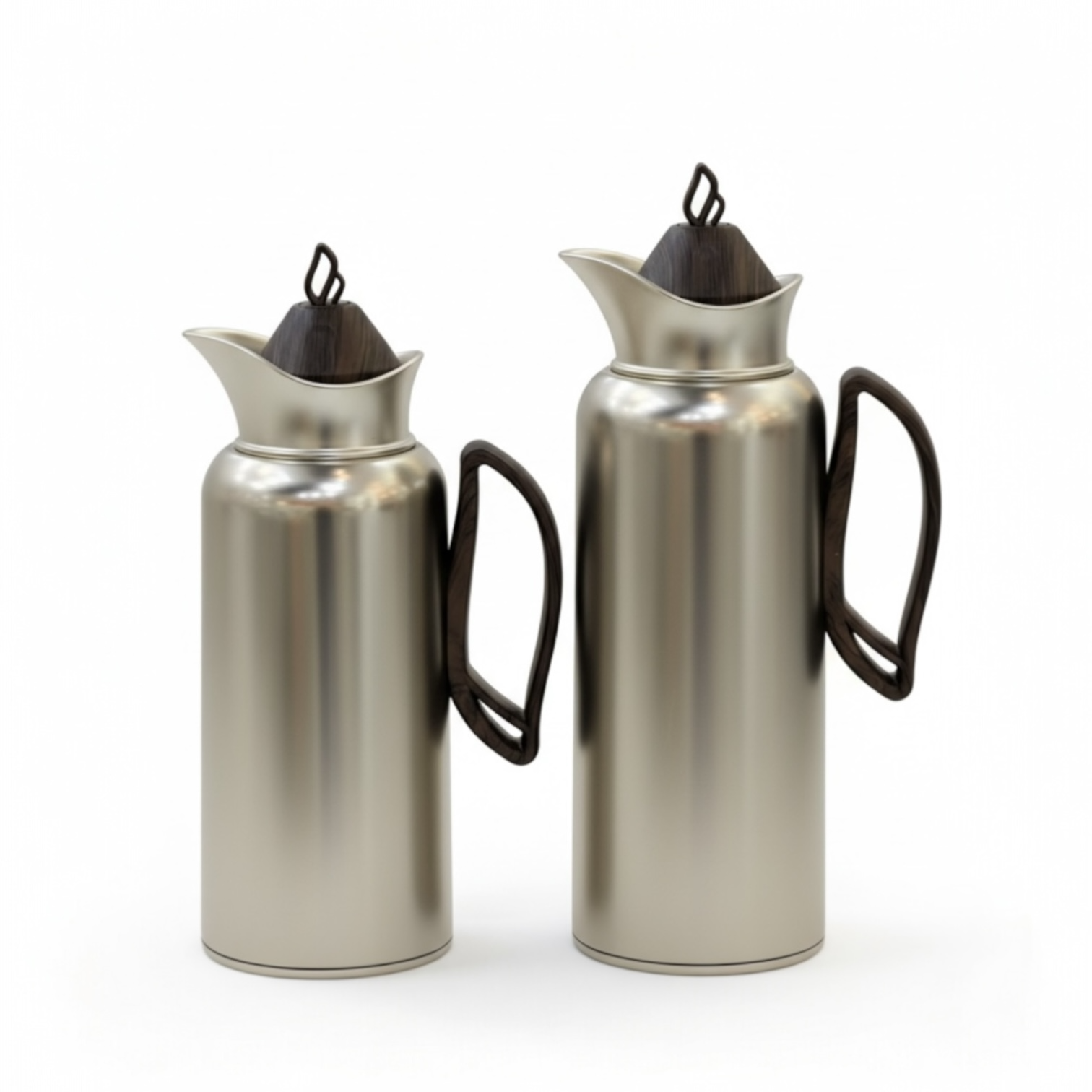 ZOLTEN Dallah Set – 0.7L & 1L - Brown Silver - Mawaeen