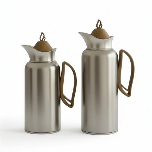 ZOLTEN Dallah Set wood – 0.7L & 1L - M/Silver - Mawaeen