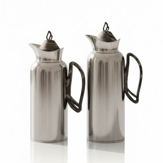 ZOLTEN Dallah Set – 0.7L & 1L - Marble Silver - Mawaeen