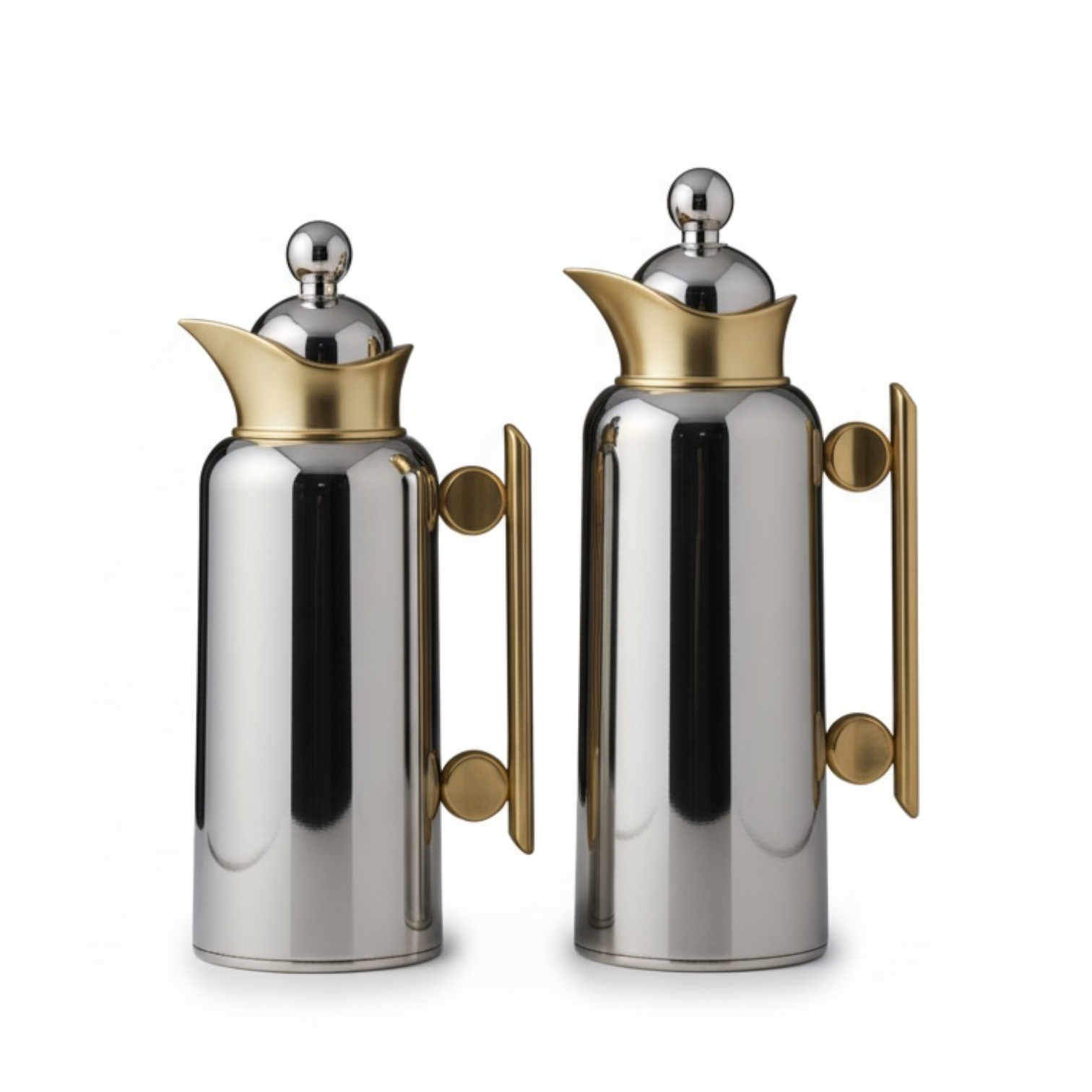 ZOLTEN Dallah Set – 0.7L & 1L - Silver Gold