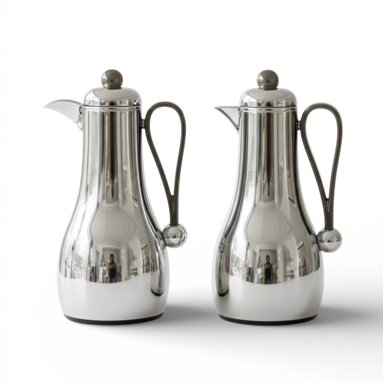 Al Marjan Dallah Set – 1L & 1L - Silver/Chrome