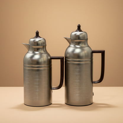 NICE Dallah Set – 0.7L & 1L - Matt Silver - Mawaeen