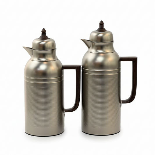 NICE Dallah Set – 0.7L & 1L - Matt Silver - Mawaeen