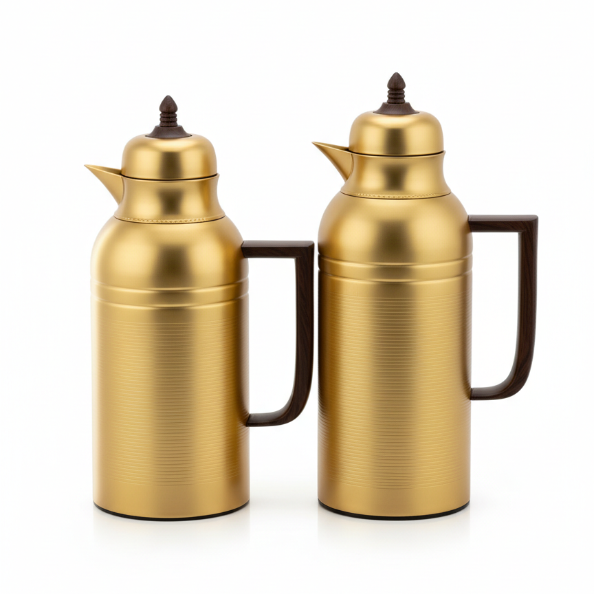 NICE Dallah Set – 0.7L & 1L - Matt Gold - Mawaeen