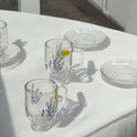6-Piece Floral Glass Cup Set for Tea or Coffee