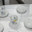 6-Piece Floral Glass Cup Set for Tea or Coffee