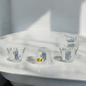 6-Piece Floral Glass Cawa Cup Set for Arabic Coffee