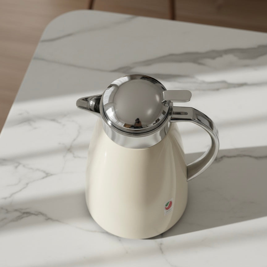 Emsa Premium White & Silver Thermal Coffee Flask – 1L