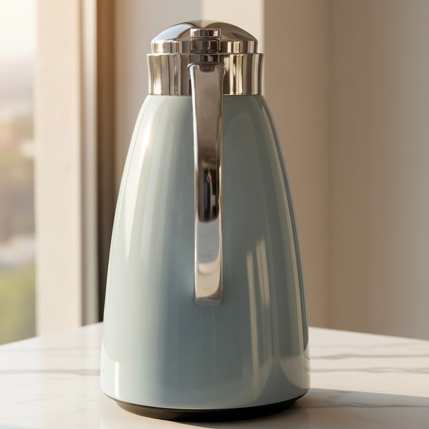 Emsa Premium pastel blue & Silver Thermal Coffee Flask – 1L