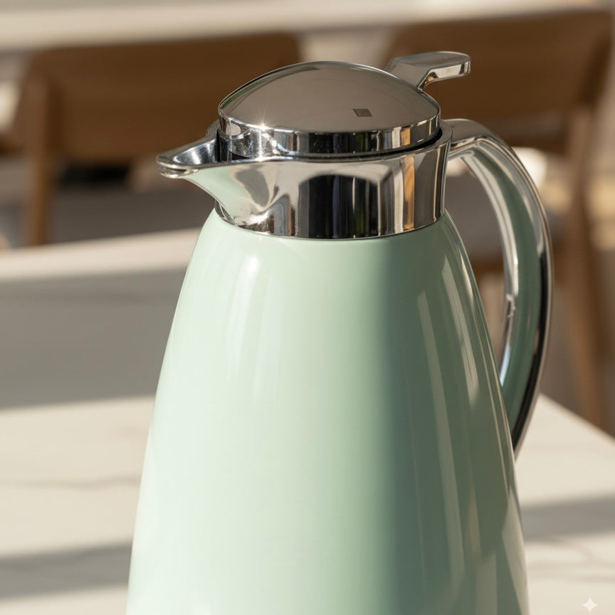 Emsa Premium pastel Green & silver Thermal Coffee Flask – 1L