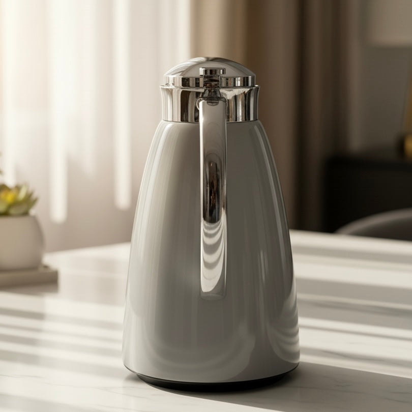 Emsa Premium Light Gray & silver Thermal Coffee Flask – 1L