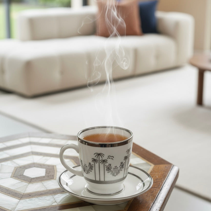 Cawa Tea Cups Set S/Line – 6 Cups with Saucers (130cc)