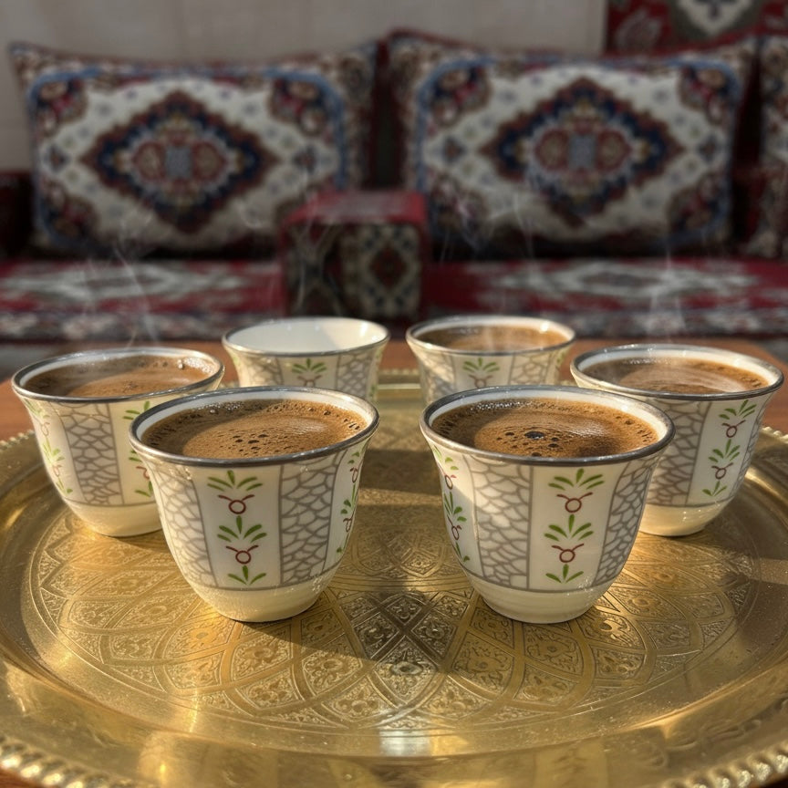 Cawa Arabic Coffee Cups Set S/Line – 12 Pieces (120cc)