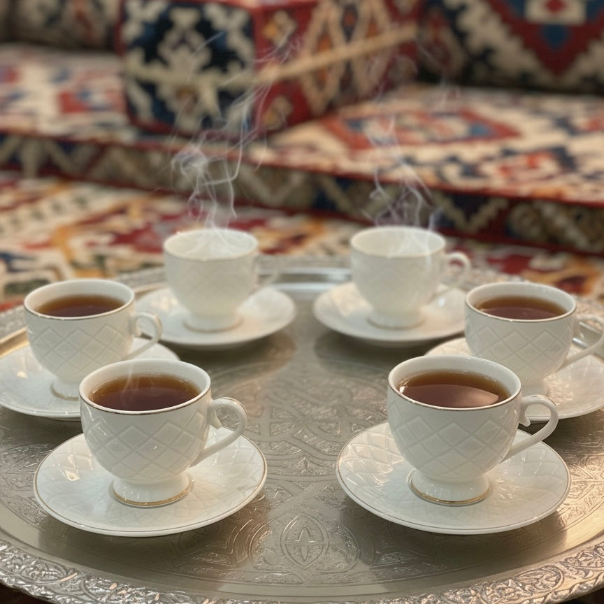 Cawa Arabic Coffee Cups Set G/Line – 6 Pieces (80cc)