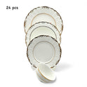 Elegant dining set with intricate floral design