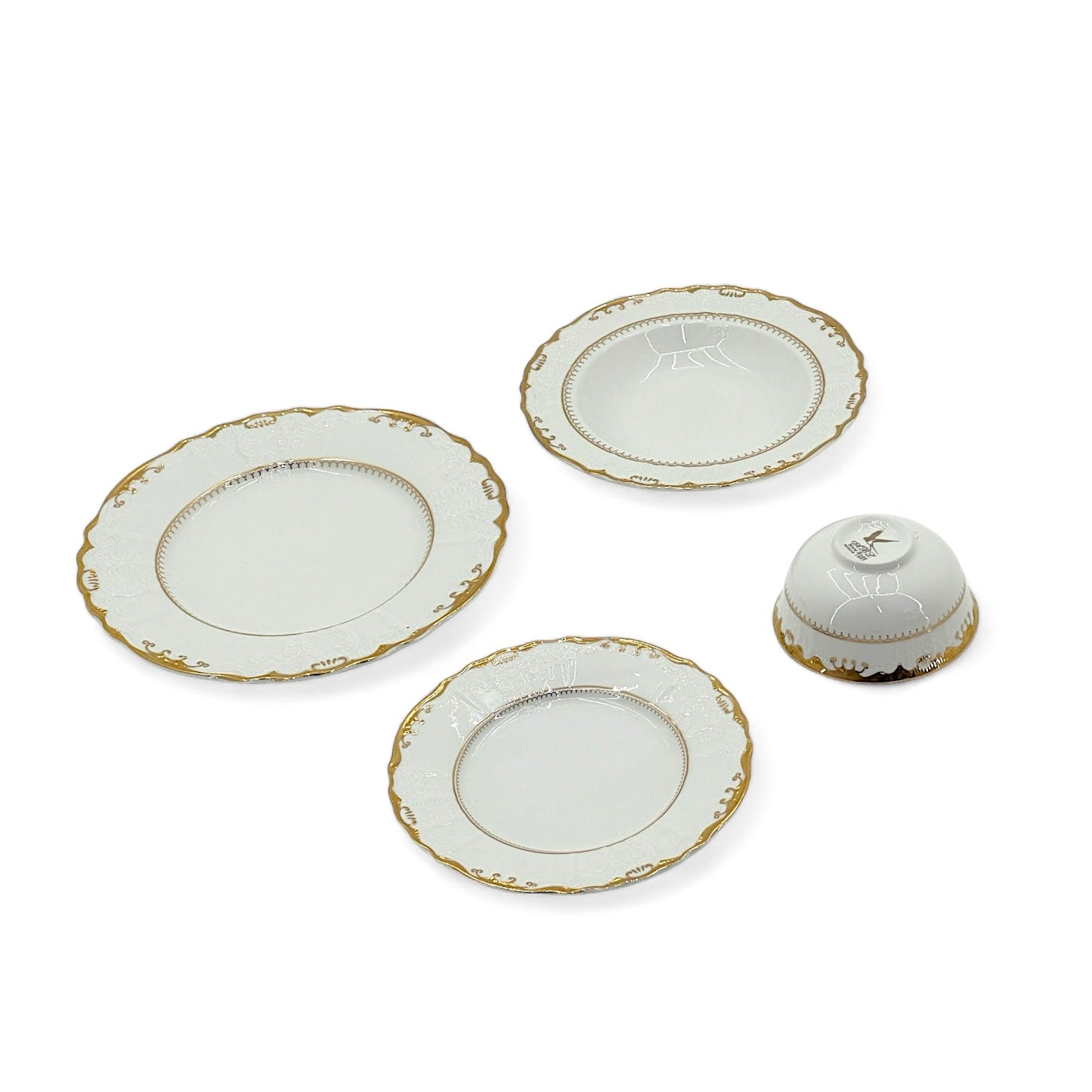 Elegant dining set with intricate floral design