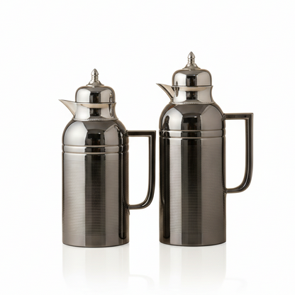 NICE Dallah Set – 0.7L & 1L - Chrome/Silver - Mawaeen