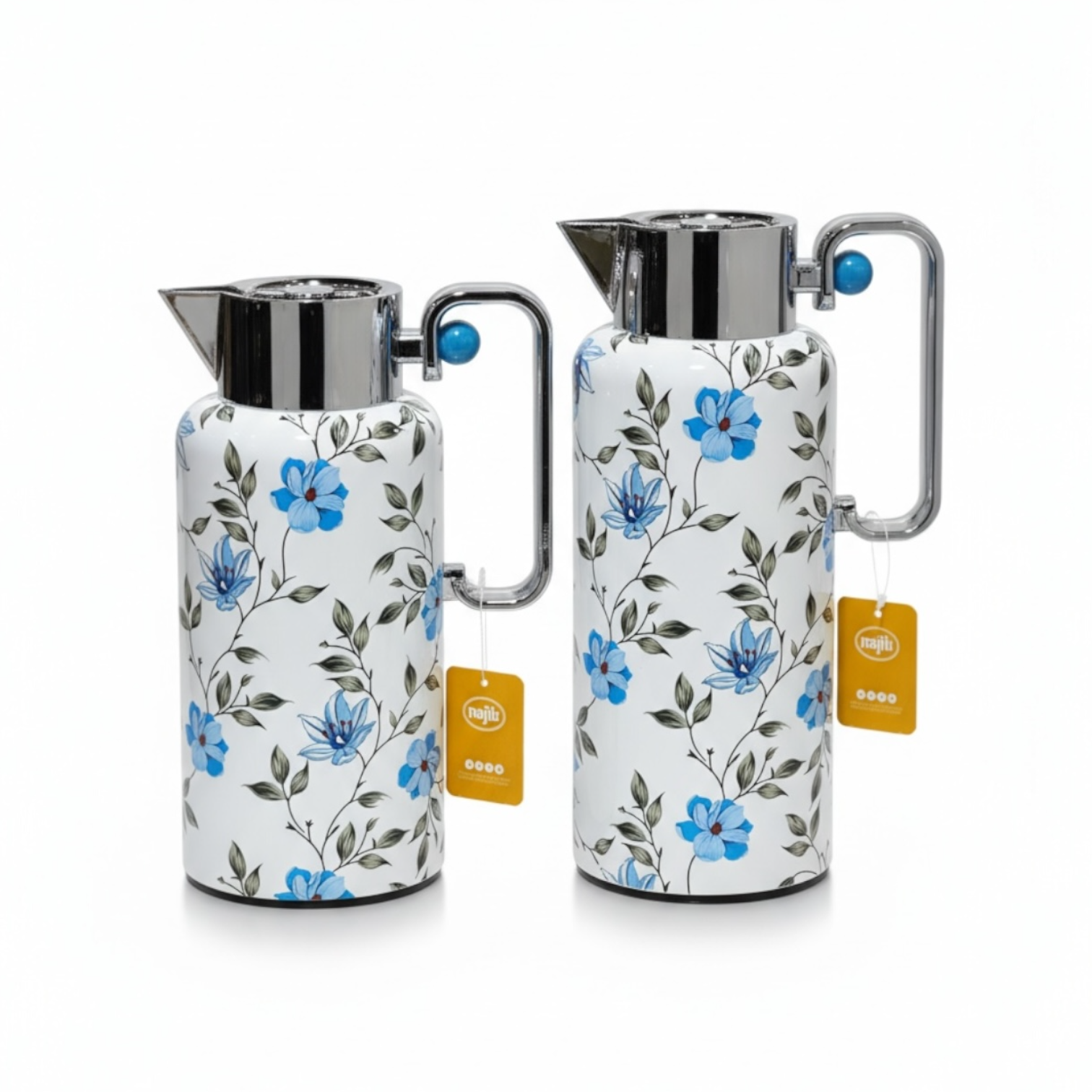 Najib Floral Dallah Set – 0.7L & 1L - Blue flower