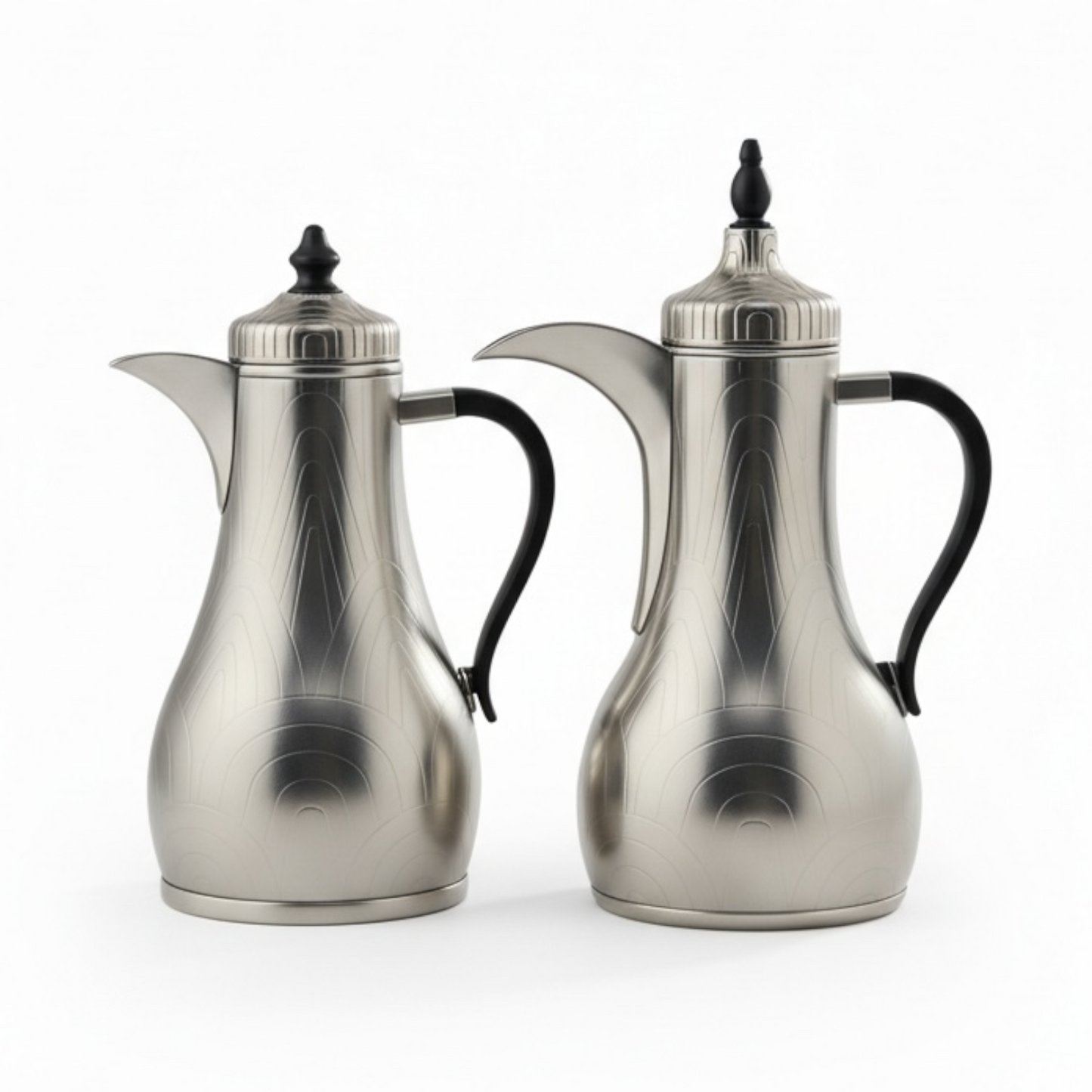 Premium Stainless Steel Dallah Set – Matt Silver - Mawaeen