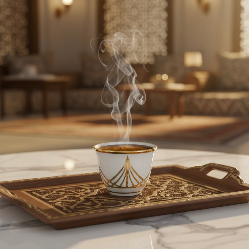 Cawa Arabic Coffee Cups Set G/Line – 12 Pieces (80cc)