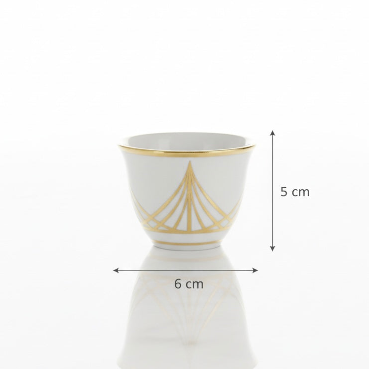 Cawa Arabic Coffee Cups Set G/Line – 12 Pieces (80cc)