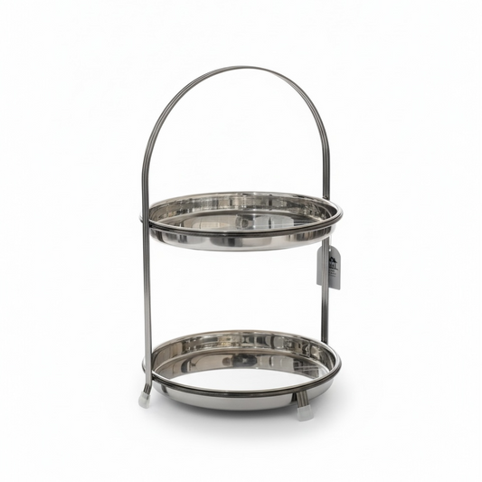 Stainless Steel Serving Stand chrome – 2 Tier (L) - Mawaeen