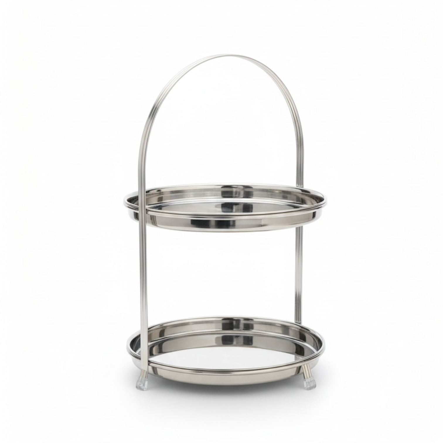 Stainless Steel Serving Stand Silver– 2 Tier (L) - Mawaeen