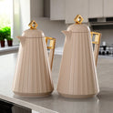 Almarjan Vacuum Flask Set Plastic, 0.7L + 1L For Serving Coffee & Tea
