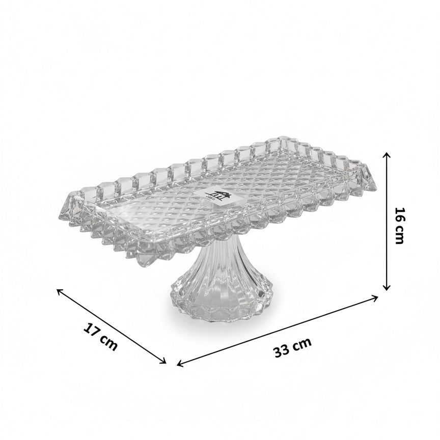 Mawaeen Luxury Glass Cake Plate – Clear