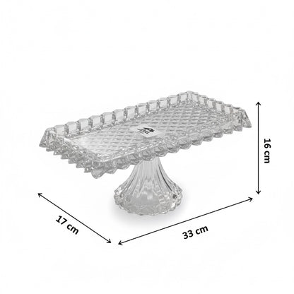 Mawaeen Luxury Glass Cake Plate – Clear