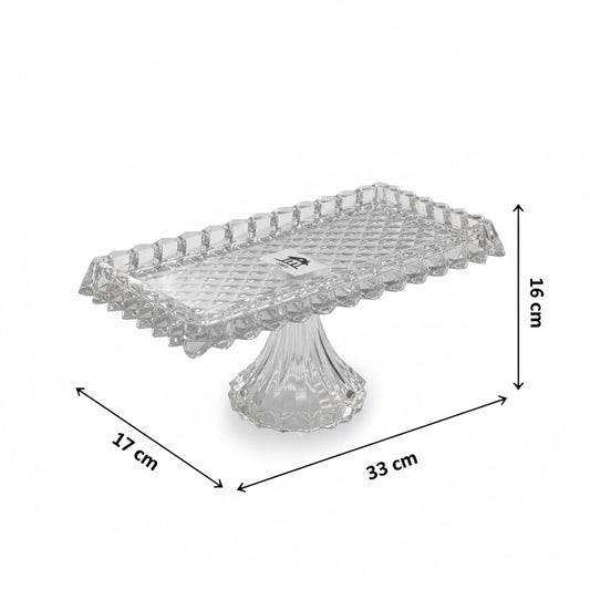 Mawaeen Luxury Glass Cake Plate – Clear