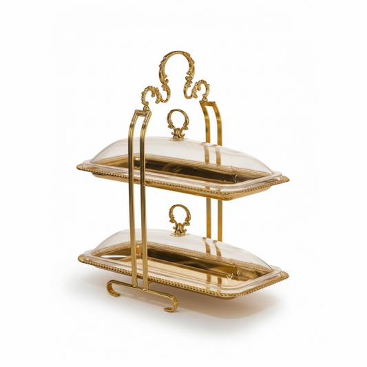 2-Layer Serving Stand - Gold - Mawaeen