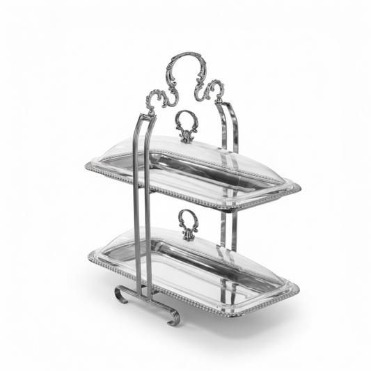 2-Layer Serving Stand - Chrome - Mawaeen