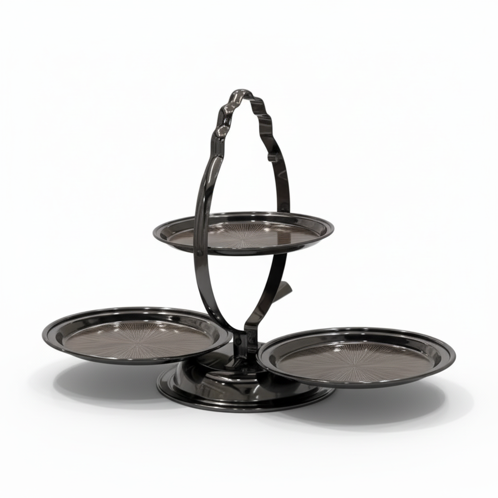 3-Tier Round Serving Stand Chrome