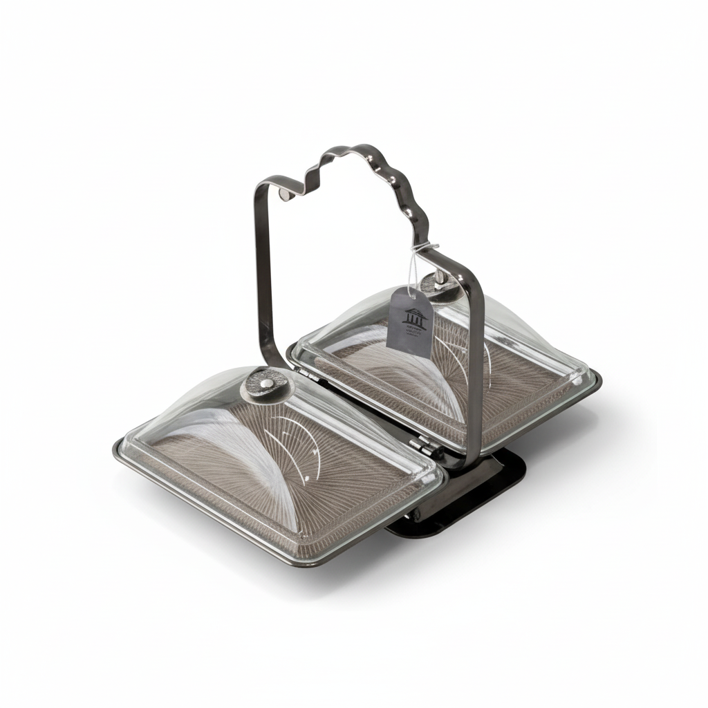 2-Side Serving Stand Chrome - (L) - Mawaeen