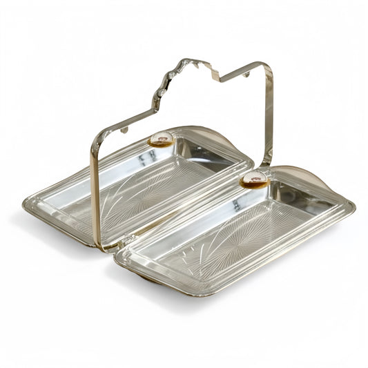 2-Side Serving Stand Chrome - (L) - Mawaeen