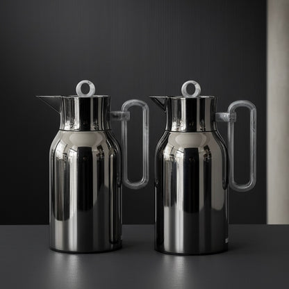 Regal Dallah Set Chrome Marble – 1L & 1L - Mawaeen