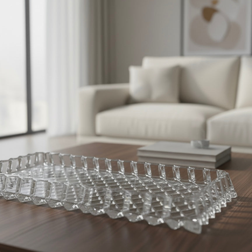 Mawaeen Luxury Glass Cake Plate – Clear