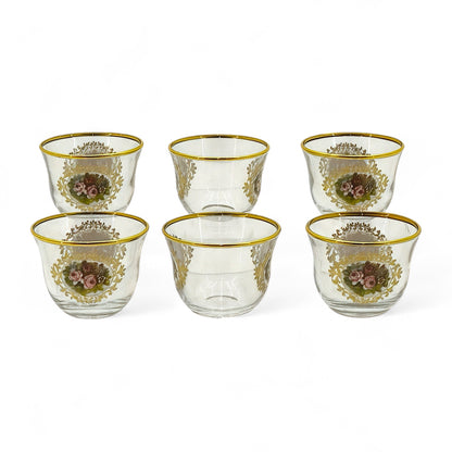 Elegant Floral Glass Coffee Set